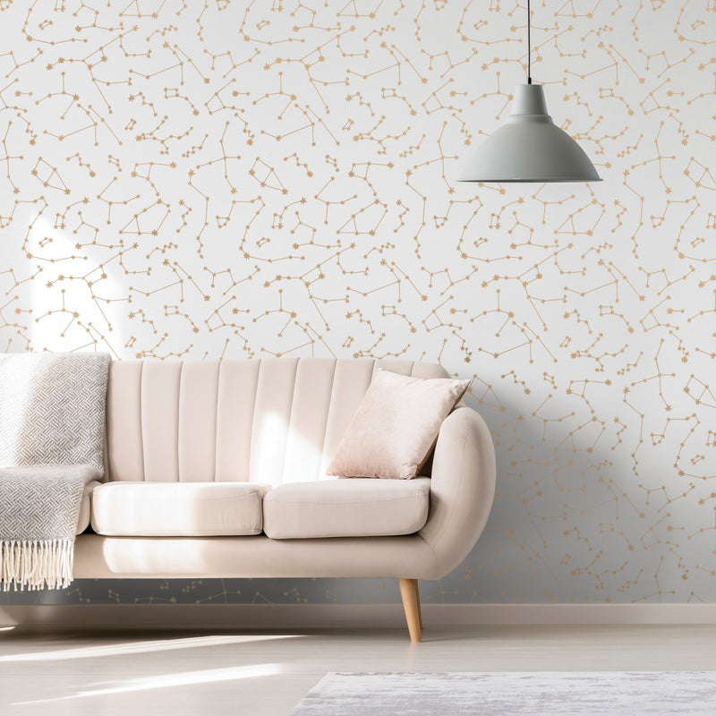media image for Constellations Self-Adhesive Wallpaper in Frost design by Tempaper 267