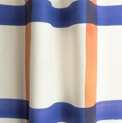 product image for Natural Gifts Fabric in Terra Cotta and Yves Blue on White 84