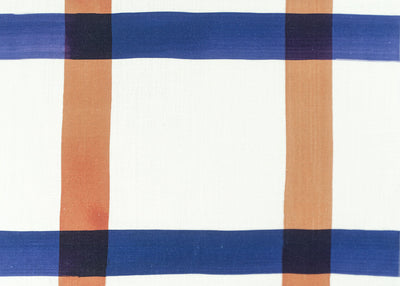 product image for Natural Gifts Fabric in Terra Cotta and Yves Blue on White 1