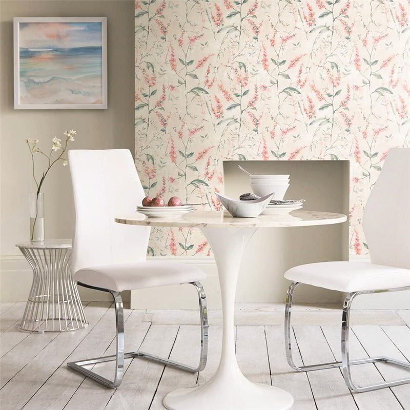 media image for Coral Floral Sprig Peel & Stick Wallpaper by RoomMates for York Wallcoverings 262