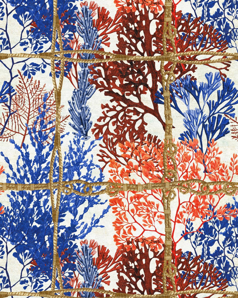 media image for Corallia Wallpaper in Blue and Red from the Sundance Villa Collection by Mind the Gap 247