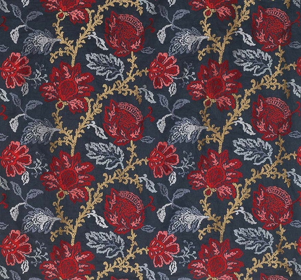 media image for Coromandel Fabric in Blue, Red, and Neutral by Nina Campbell for Osborne & Little 274