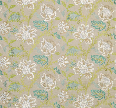 product image of Coromandel Fabric in Ivory, Green, and Aqua by Nina Campbell for Osborne & Little 570