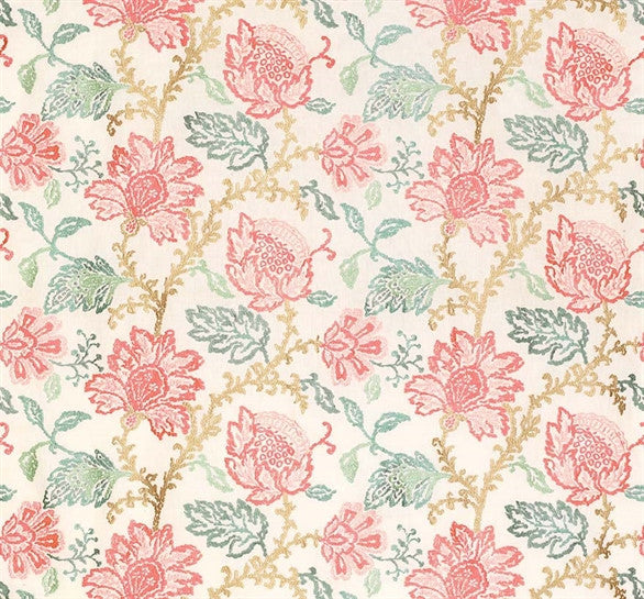 media image for Coromandel Fabric in Pink, Aqua, and Ivory by Nina Campbell for Osborne & Little 29
