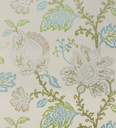product image of Coromandel Wallpaper in Stone, Green, and Aqua by Nina Campbell for Osborne & Little 595