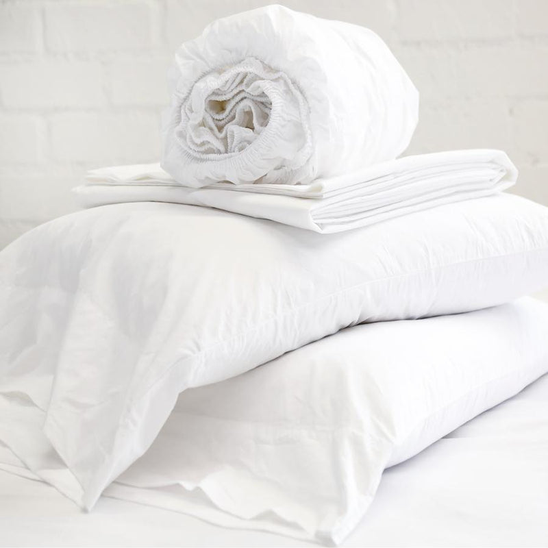 media image for cotton percale sheet set white 1 228