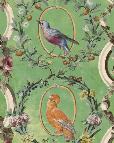 product image of Countesse's Aviarium Wallpaper in Mint from the Wallpaper Compendium Collection by Mind the Gap 587