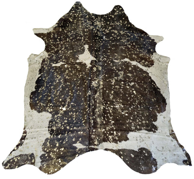 product image of Gold Acid Wash Black and White Cowhide Rug design by BD Hides 569