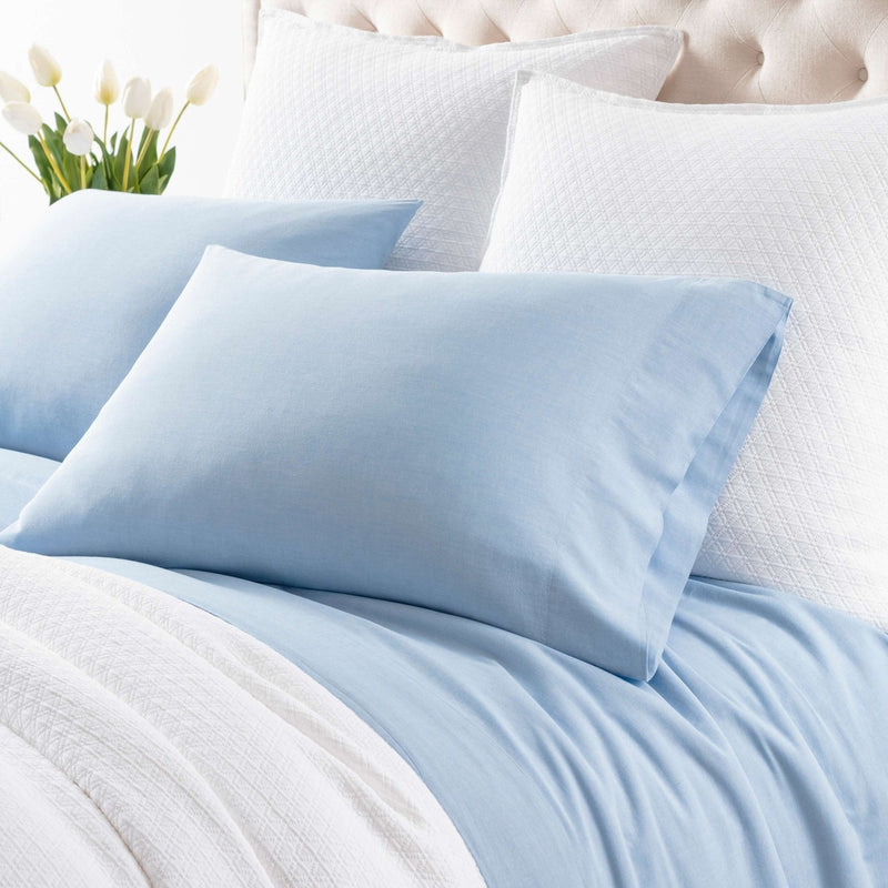 media image for Cozy Cotton French Blue Pillowcases 1 20