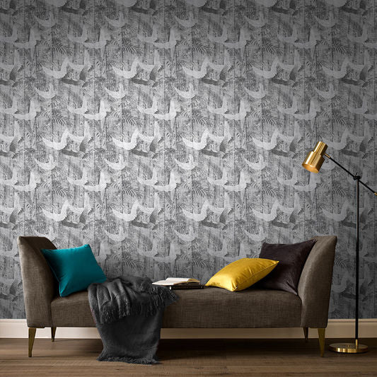 media image for Crane Wallpaper in Grey from the Exclusives Collection by Graham & Brown 29