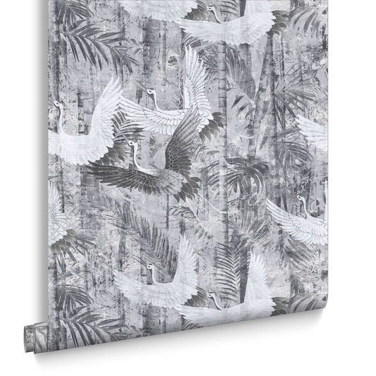 media image for Crane Wallpaper in Grey from the Exclusives Collection by Graham & Brown 246