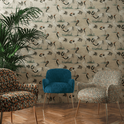 product image for Cranes Wallpaper in Linen from the Mansfield Park Collection by Osborne & Little 29