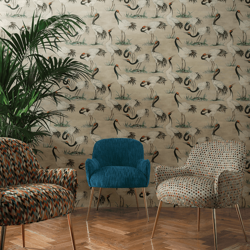 media image for Cranes Wallpaper from the Mansfield Park Collection by Osborne & Little 214