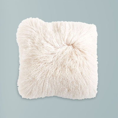product image of cream mongolian lamb fur pillow 1 599
