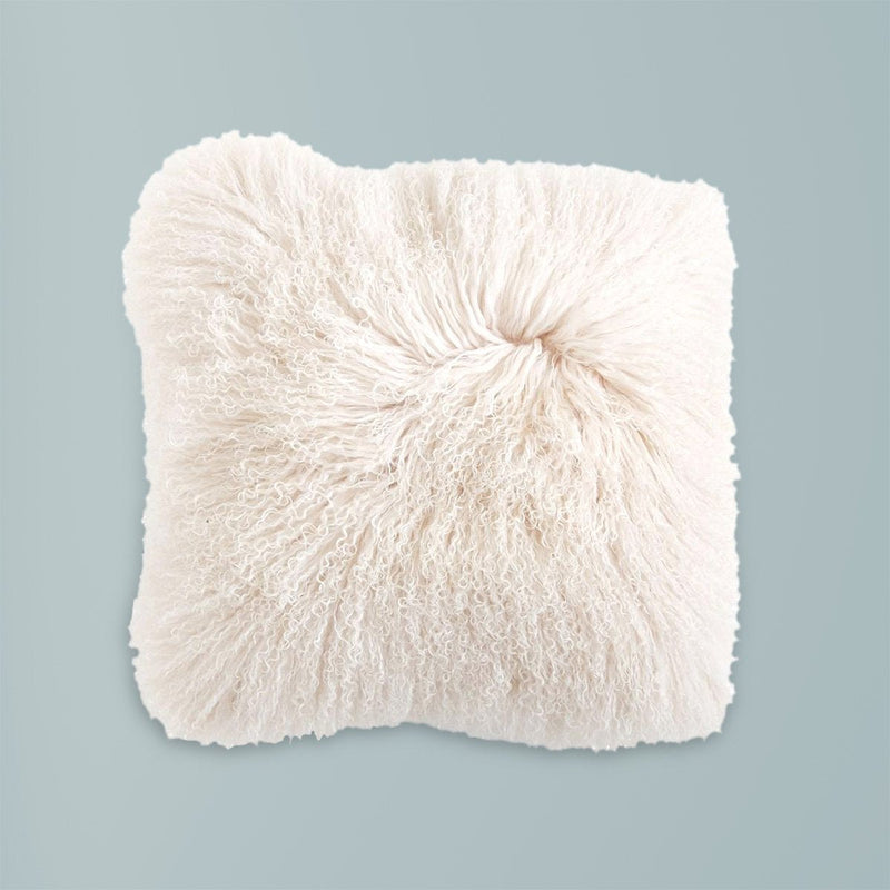 media image for cream mongolian lamb fur pillow 1 286