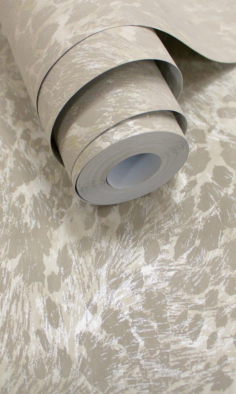 media image for Luxurious Leopard Print Cream Metallic Wallpaper by Walls Republic 241