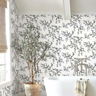 product image for Creeping Fig Vine Wallpaper in Black and White from the Simply Farmhouse Collection by York Wallcoverings 93