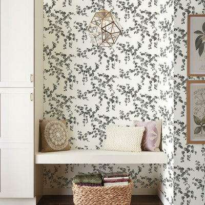 product image for Creeping Fig Vine Wallpaper in Black and White from the Simply Farmhouse Collection by York Wallcoverings 25