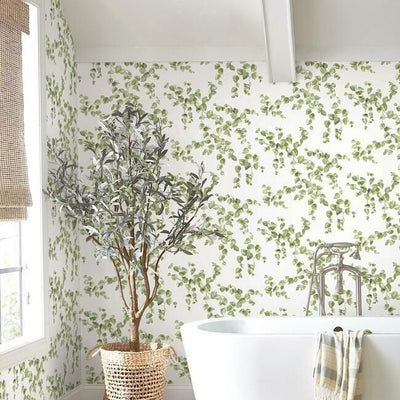product image for Creeping Fig Vine Wallpaper in Green from the Simply Farmhouse Collection by York Wallcoverings 33