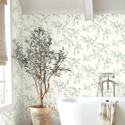 product image for Creeping Fig Vine Wallpaper in Sage from the Simply Farmhouse Collection by York Wallcoverings 9