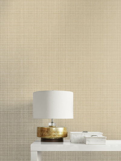product image for Crosshatch Linen Wallpaper in Metallic Khaki from the Essential Textures Collection by Seabrook Wallcoverings 21