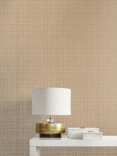 product image for Crosshatch Linen Wallpaper in Metallic Taupe from the Essential Textures Collection by Seabrook Wallcoverings 41