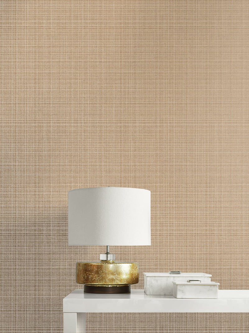 media image for Crosshatch Linen Wallpaper in Metallic Taupe from the Essential Textures Collection by Seabrook Wallcoverings 229