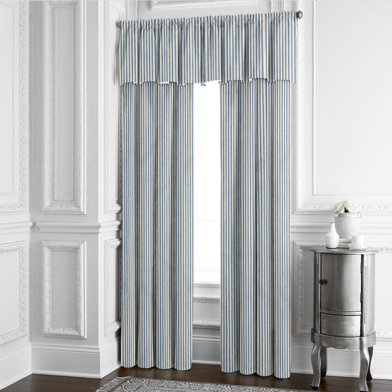 media image for Cruz Ticking Stripes Indigo/Ivory Drapery 5 258