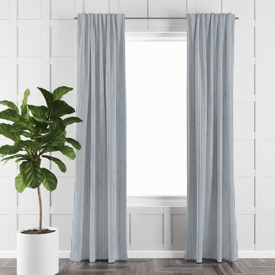product image for Cruz Ticking Stripes Indigo/Ivory Drapery 4 17