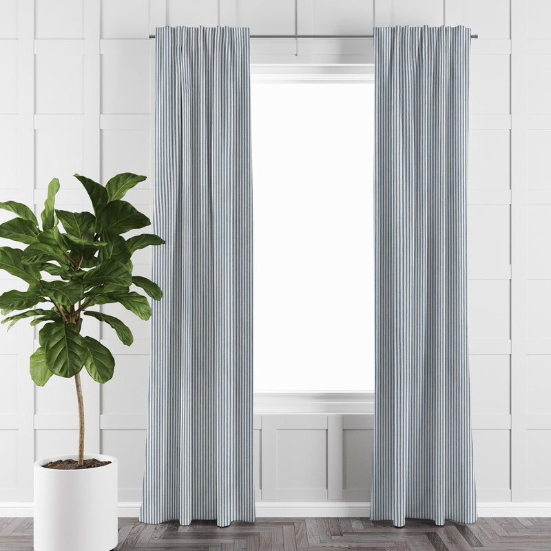 media image for Cruz Ticking Stripes Indigo/Ivory Drapery 4 242