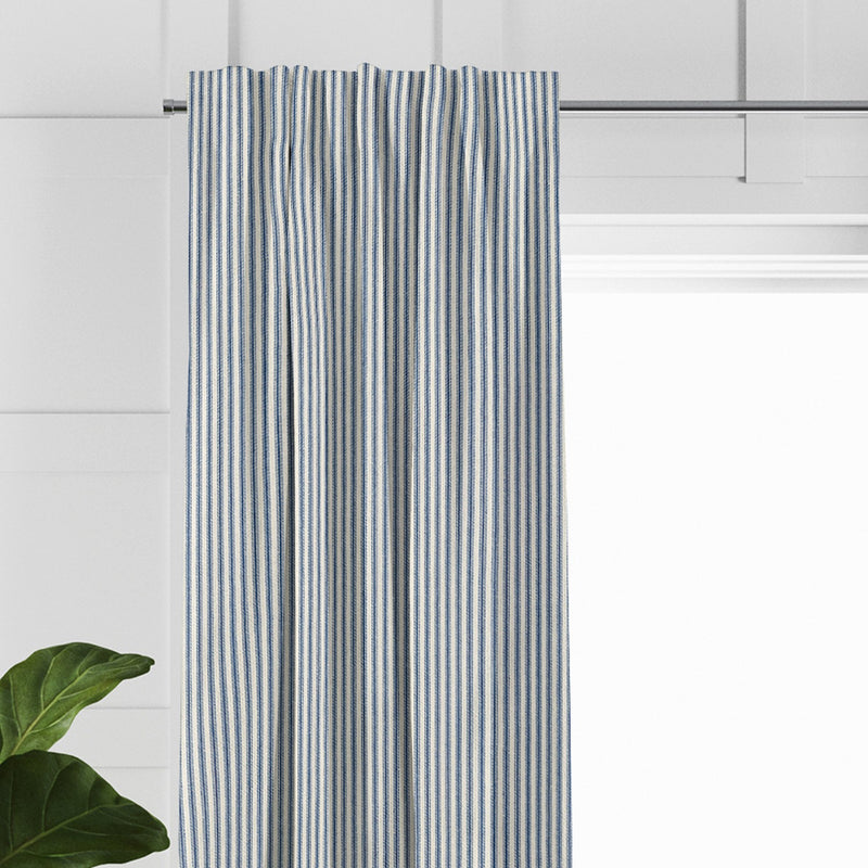 media image for Cruz Ticking Stripes Indigo/Ivory Drapery 3 272