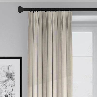 product image for Cruz Ticking Stripes Taupe/Ivory Drapery 1 68