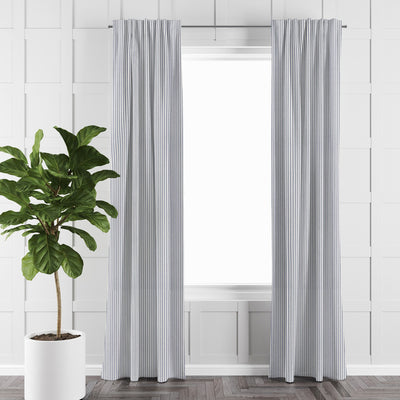product image for Cruz Ticking Stripes White/Navy Drapery 4 36