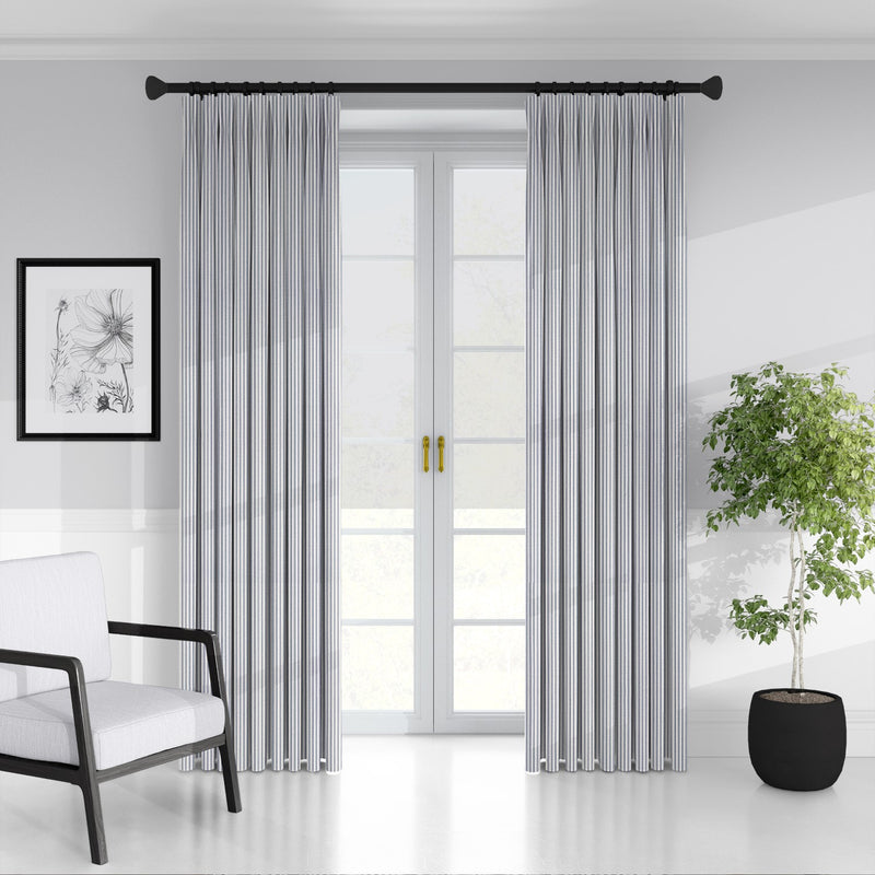 media image for Cruz Ticking Stripes White/Navy Drapery 2 240