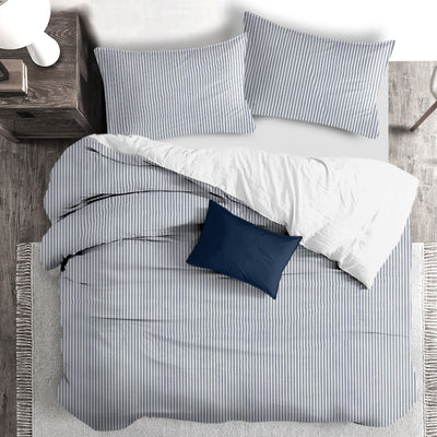 product image for Cruz Ticking Stripes White/Navy Bedding 3 75