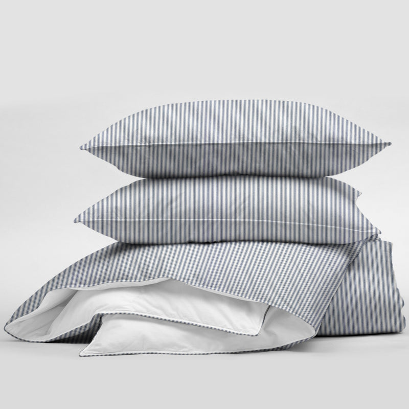 media image for Cruz Ticking Stripes White/Navy Bedding 1 243