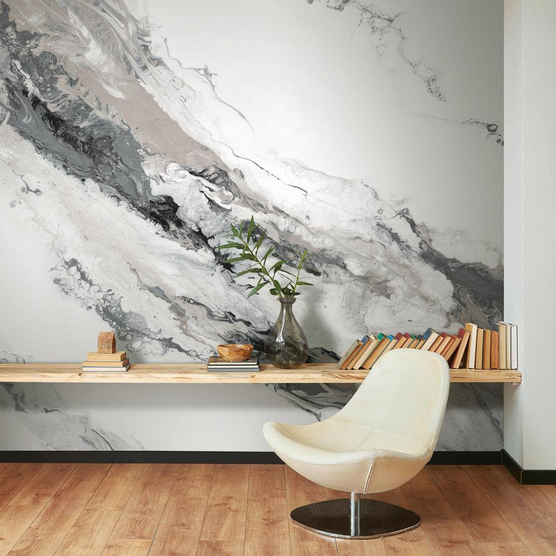 media image for Crystal Geode Peel & Stick Wall Mural in Grey Neutrals by RoomMates for York Wallcoverings 235