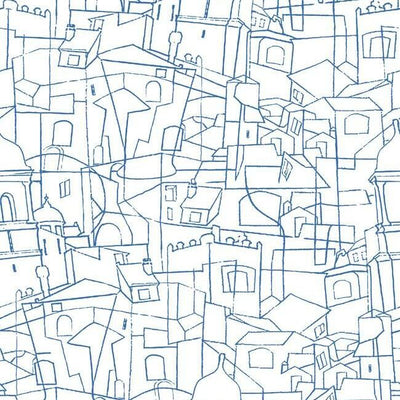 product image of sample cubist cityscape peel stick wallpaper in blue by york wallcoverings 1 542