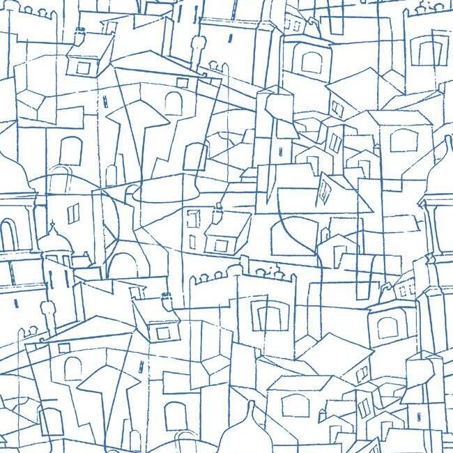 media image for sample cubist cityscape peel stick wallpaper in blue by york wallcoverings 1 241