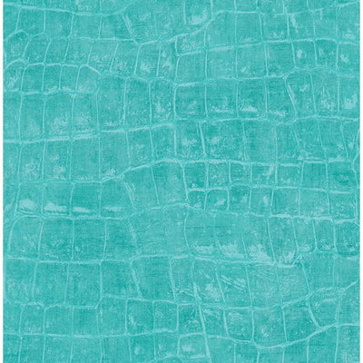 product image of sample curacao animal pattern wallpaper in aqua from the tortuga collection by seabrook wallcoverings 1 587
