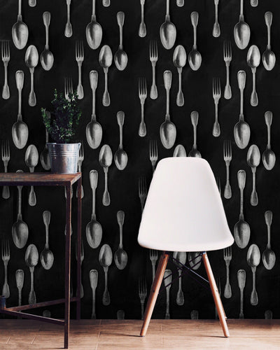 product image of Cutlery Silver Wallpaper from Collection II by Mind the Gap 528