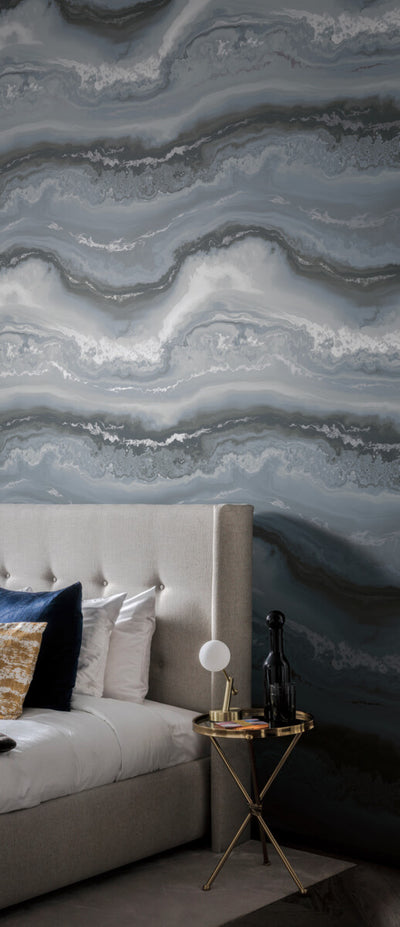 product image for Moontide Wallpaper in Blue Agate from the Artisan Digest Collection by York Wallcoverings 12