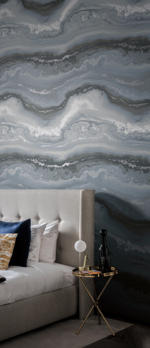 media image for Moontide Wallpaper in Blue Agate from the Artisan Digest Collection by York Wallcoverings 262