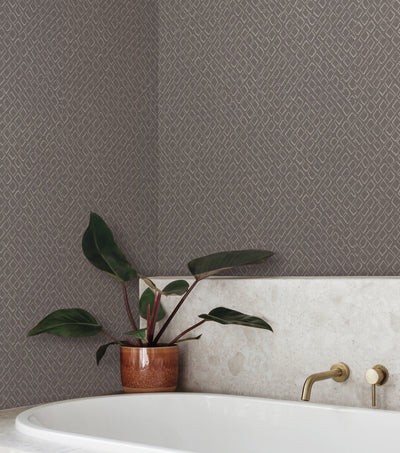 product image of Bede Wallpaper in Cocoa from the Artisan Digest Collection by York Wallcoverings 572
