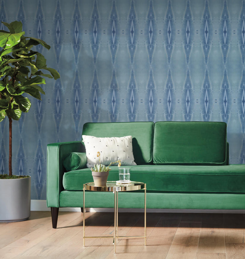 media image for Origin Wallpaper in Blue from the Artisan Digest Collection by York Wallcoverings 276