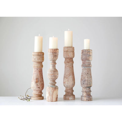 product image for distressed hand carved table leg pillar holder by bd edition da7923 2 30