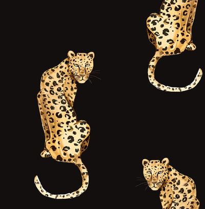 product image of Leopard King Black Peel-and-Stick Wallpaper from the Daisy Bennett Collection by NextWall 51