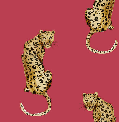 product image of Leopard King Red Peel-and-Stick Wallpaper from the Daisy Bennett Collection by NextWall 589