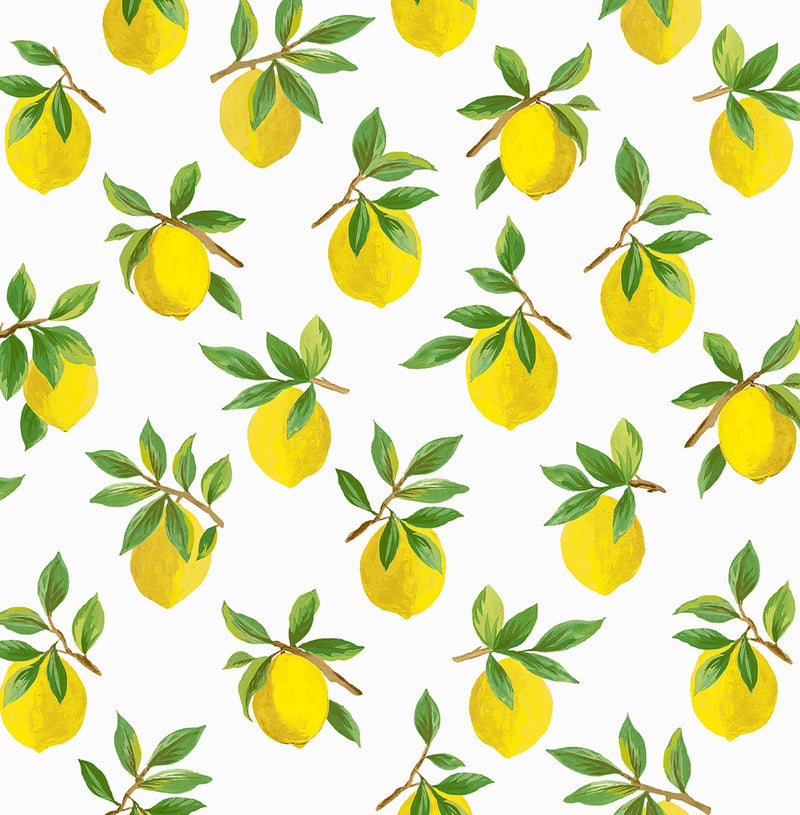 media image for Lemoncello White Peel-and-Stick Wallpaper from the Daisy Bennett Collection by NextWall 268