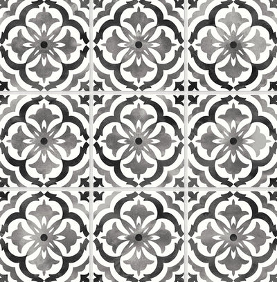 product image of Sorento Tile Black Peel-and-Stick Wallpaper from the Daisy Bennett Collection by NextWall 57